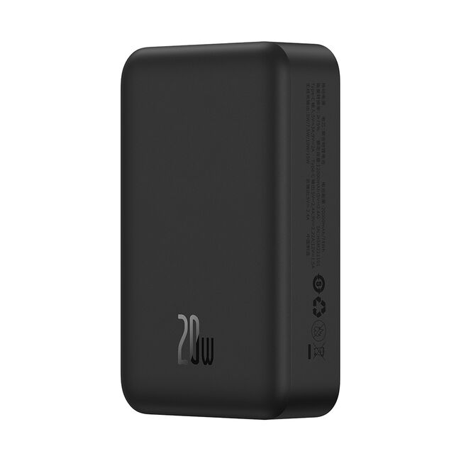 Acumulator Extern Type-C, Incarcare Wireless, 20W, 20000mAh + Cablu Type-C, 30cm - Baseus Mini - Negru