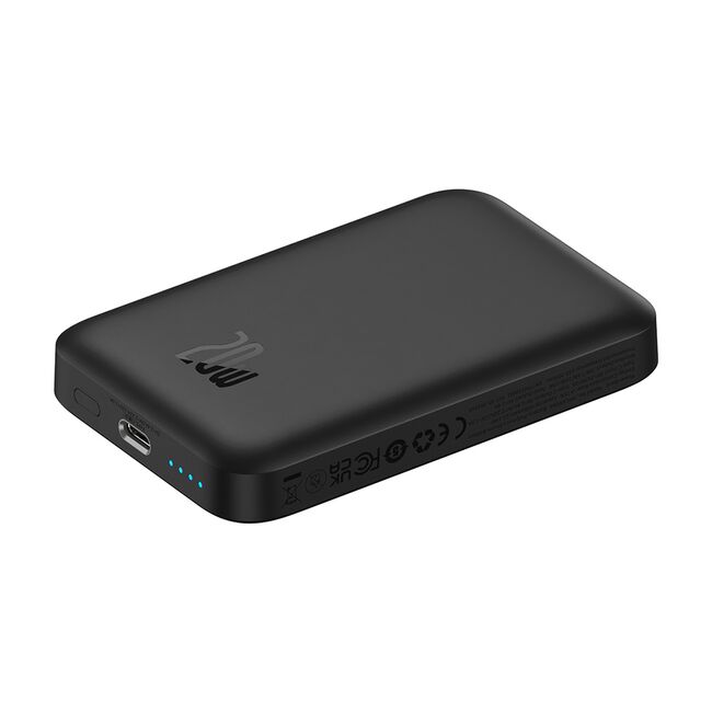 Acumulator Extern Type-C, Incarcare Wireless, 20W, 6000mAh + Cablu Type-C, 30cm - Baseus Mini Air - Negru