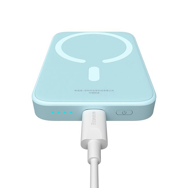 Acumulator Extern Type-C, Incarcare Wireless, 20W, 6000mAh + Cablu Type-C, 30cm - Baseus Mini Air  - Blue