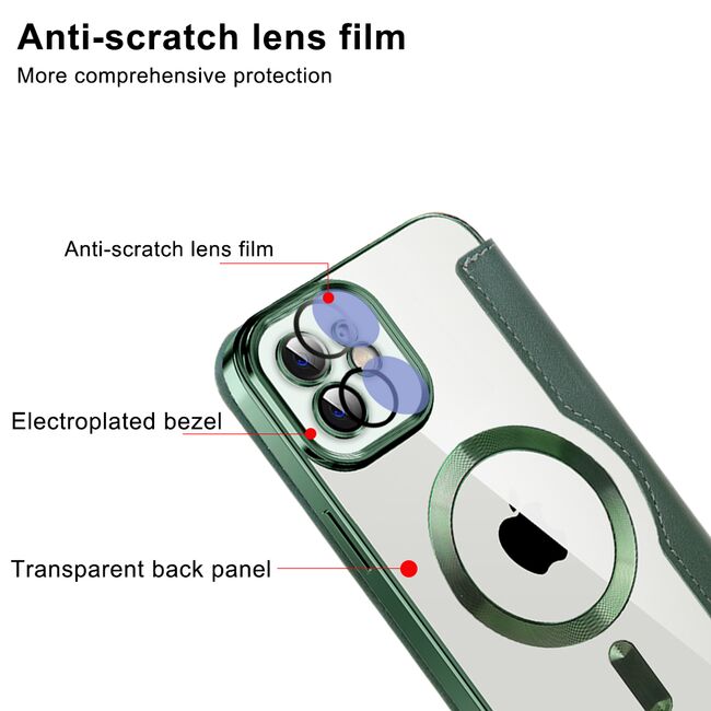 Husa pentru  iPhone 11 EliteBook Executive Tip Carte cu Protectie RFID, Compatibilitate MagSafe si protectie lentile Transparent - Albastru