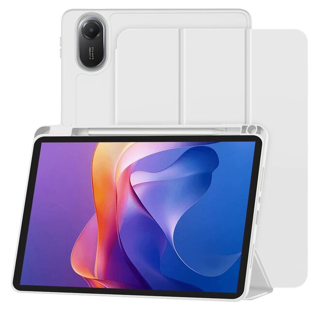 Husa pentru  Xiaomi Redmi Pad 2 Soft Shell cu functie wake-up/sleep si compartiment pentru stylus, tip stand - Gri