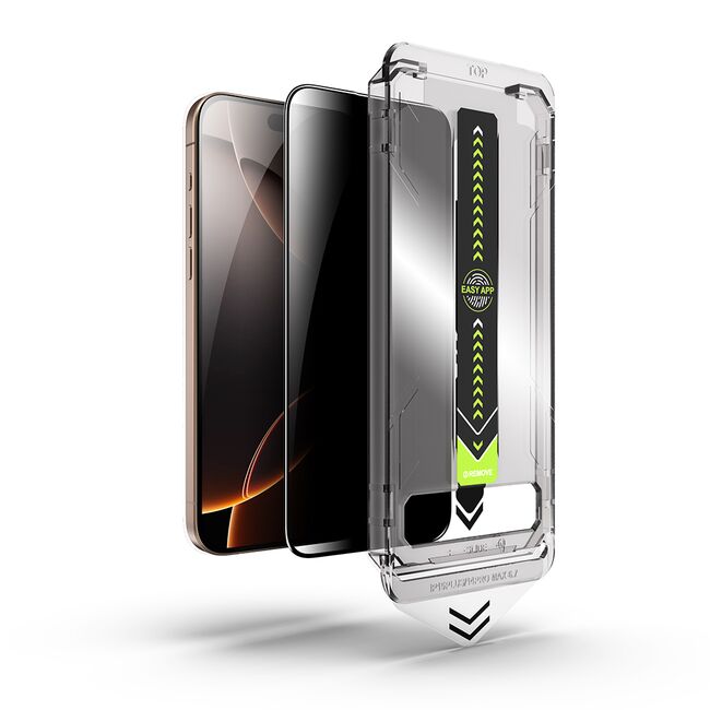 Folie Premium pentru  iPhone 14 Pro Max VisionGuard Luxe Privacy cu aplicator Easy Install+, Funcție Anti-Spionaj, Claritate HD și Tehnologie Anti-Praf