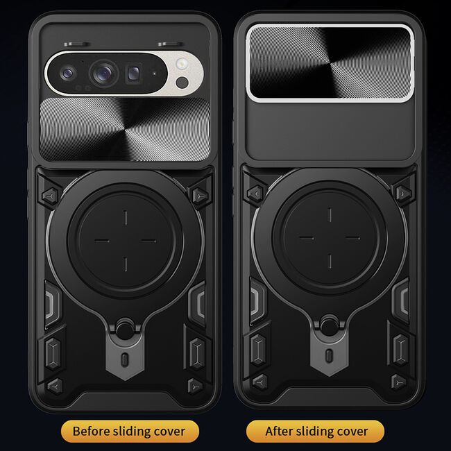 Husa pentru  Google Pixel 10 Pro XL cu protecție pentru cameră și suport magnetic integrat Ring Shockproof, Rosu