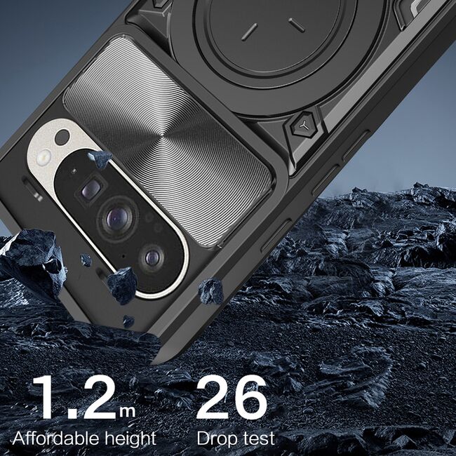 Husa pentru  Google Pixel 10 Pro XL cu protecție pentru cameră și suport magnetic integrat Ring Shockproof, Rosu