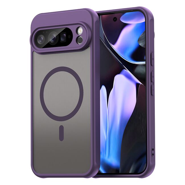 Husa pentru  Google Pixel 10 Pro XL cu protectie pentru lentile si MagSafe EasyCharge, Ghost Series Anti-ingalbenire, frosted - Mov