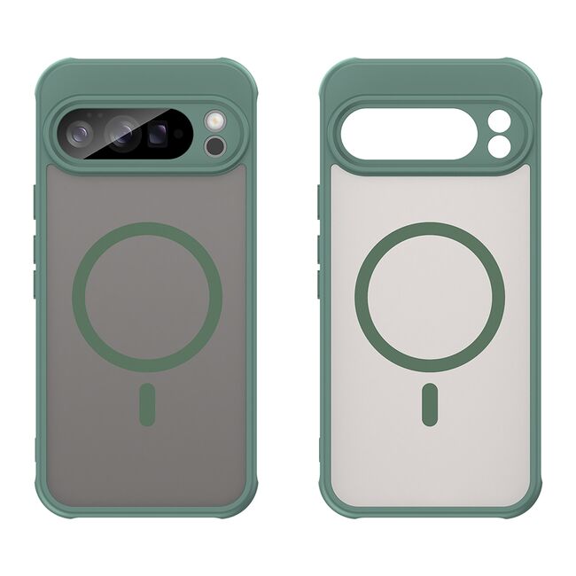 Husa pentru  Google Pixel 10 Pro XL cu protectie pentru lentile si MagSafe EasyCharge, Ghost Series Anti-ingalbenire, frosted - Verde