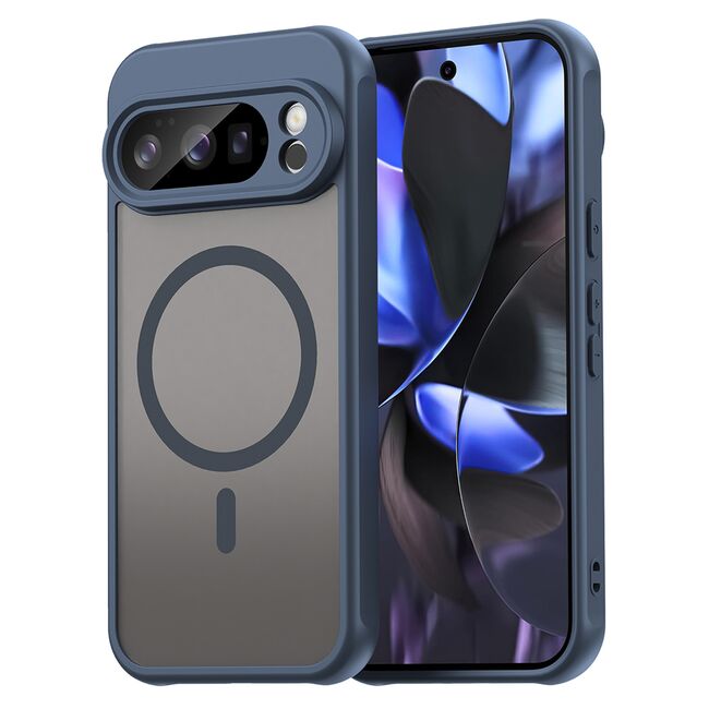 Husa pentru  Google Pixel 10 Pro cu protectie pentru lentile si MagSafe EasyCharge, Ghost Series Anti-ingalbenire, frosted - Albastru