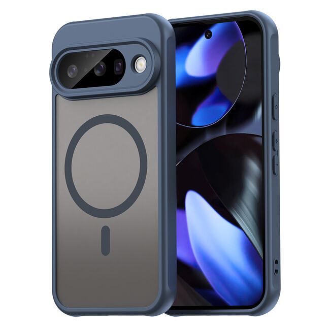 Husa pentru  Google Pixel 10 cu protectie pentru lentile si MagSafe EasyCharge, Ghost Series Anti-ingalbenire, frosted - Albastru