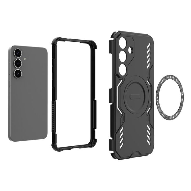 Husa pentru  Samsung Galaxy S25+ TitanGuard MagGrip Ultra-Rezistenta cu Protectie Camera, Colturi Ranforsate si Compatibilitate MagSafe - Albastru