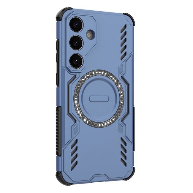 Husa pentru  Samsung Galaxy S25+ TitanGuard MagGrip Ultra-Rezistenta cu Protectie Camera, Colturi Ranforsate si Compatibilitate MagSafe - Albastru