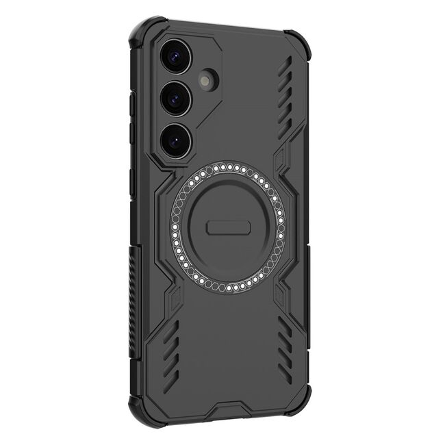 Husa pentru  Samsung Galaxy S25+ TitanGuard MagGrip Ultra-Rezistenta cu Protectie Camera, Colturi Ranforsate si Compatibilitate MagSafe - Negru