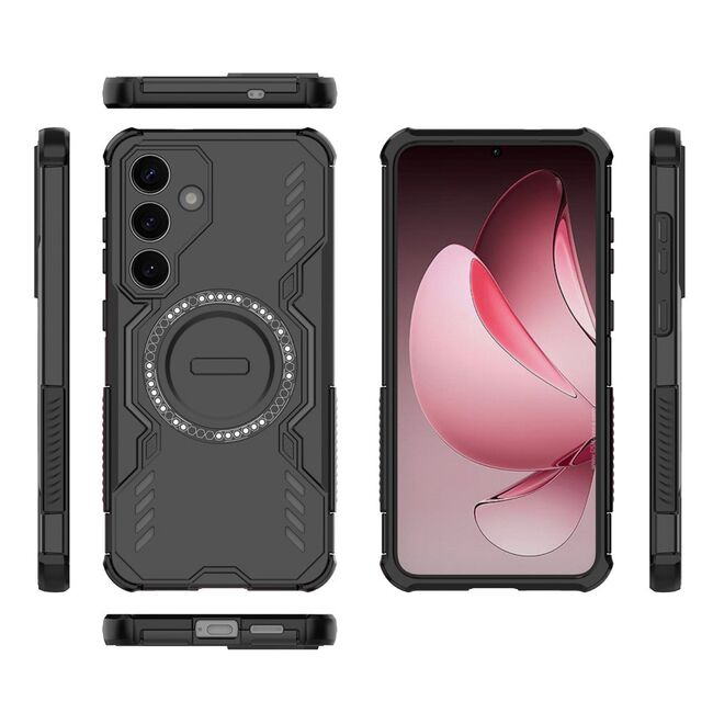 Husa pentru  Samsung Galaxy S25+ TitanGuard MagGrip Ultra-Rezistenta cu Protectie Camera, Colturi Ranforsate si Compatibilitate MagSafe - Negru