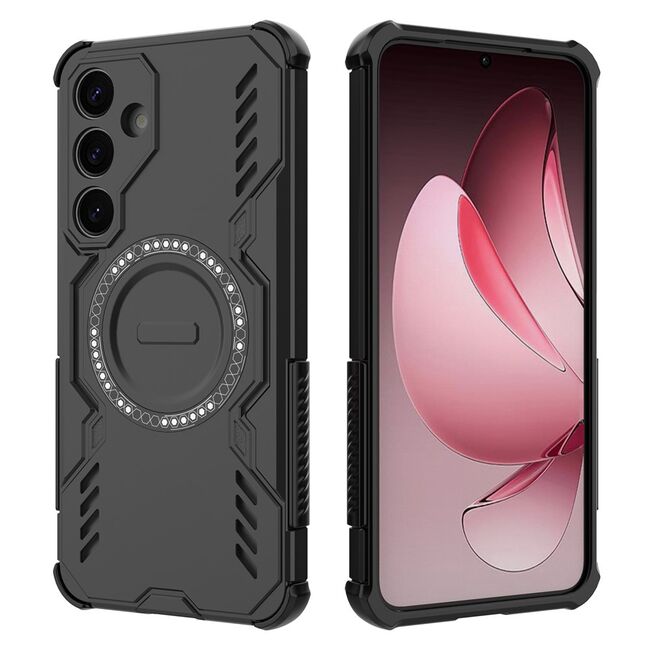 Husa pentru  Samsung Galaxy S25+ TitanGuard MagGrip Ultra-Rezistenta cu Protectie Camera, Colturi Ranforsate si Compatibilitate MagSafe - Negru