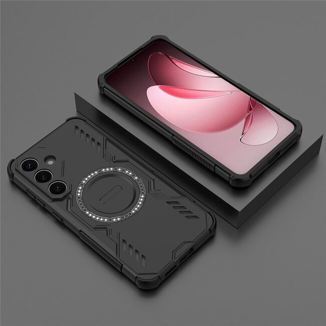 Husa pentru  Samsung Galaxy S25+ TitanGuard MagGrip Ultra-Rezistenta cu Protectie Camera, Colturi Ranforsate si Compatibilitate MagSafe - Negru