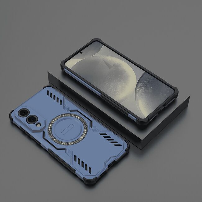 Husa pentru  Samsung Galaxy S25 Edge TitanGuard MagGrip Ultra-Rezistenta cu Protectie Camera, Colturi Ranforsate si Compatibilitate MagSafe - Albastru