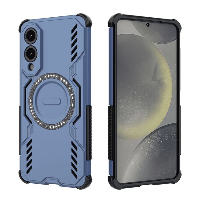 Husa pentru  Samsung Galaxy S25 Edge TitanGuard MagGrip Ultra-Rezistenta cu Protectie Camera, Colturi Ranforsate si Compatibilitate MagSafe - Albastru