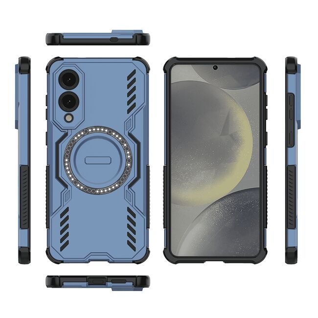 Husa pentru  Samsung Galaxy S25 Edge TitanGuard MagGrip Ultra-Rezistenta cu Protectie Camera, Colturi Ranforsate si Compatibilitate MagSafe - Albastru