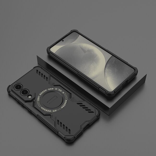 Husa pentru  Samsung Galaxy S25 Edge TitanGuard MagGrip Ultra-Rezistenta cu Protectie Camera, Colturi Ranforsate si Compatibilitate MagSafe - Negru