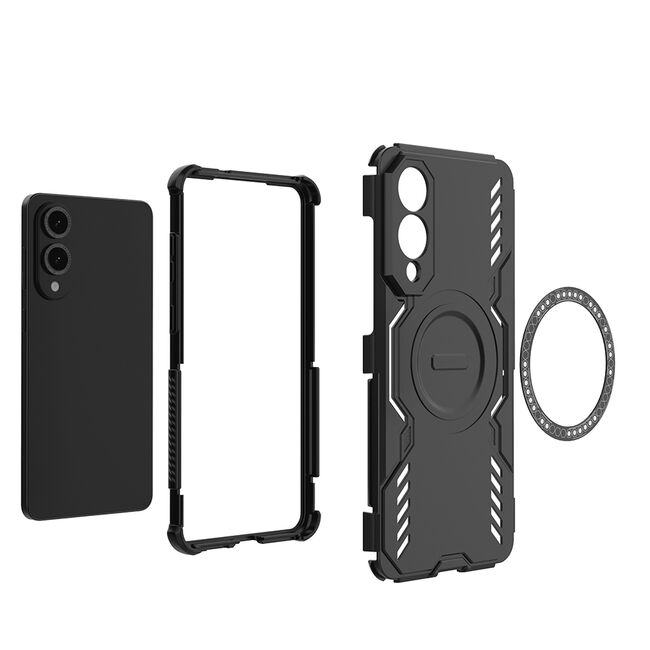 Husa pentru  Samsung Galaxy S25 Edge TitanGuard MagGrip Ultra-Rezistenta cu Protectie Camera, Colturi Ranforsate si Compatibilitate MagSafe - Negru