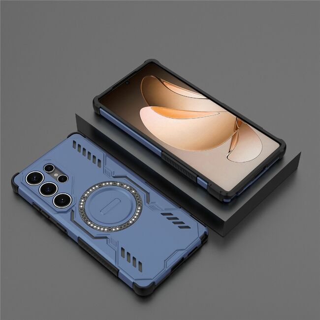 Husa pentru  Samsung Galaxy S25 Ultra TitanGuard MagGrip Ultra-Rezistenta cu Protectie Camera, Colturi Ranforsate si Compatibilitate MagSafe - Albastru