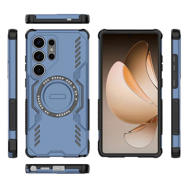 Husa pentru  Samsung Galaxy S25 Ultra TitanGuard MagGrip Ultra-Rezistenta cu Protectie Camera, Colturi Ranforsate si Compatibilitate MagSafe - Albastru