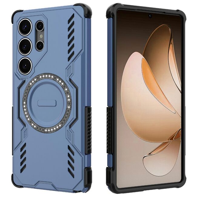 Husa pentru  Samsung Galaxy S25 Ultra TitanGuard MagGrip Ultra-Rezistenta cu Protectie Camera, Colturi Ranforsate si Compatibilitate MagSafe - Albastru
