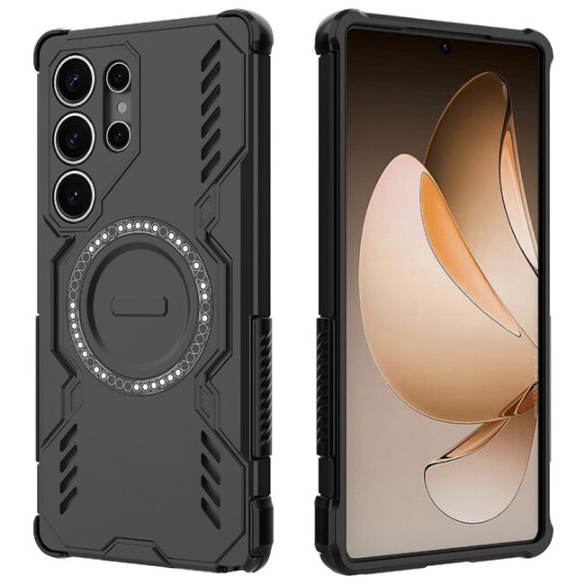 Husa pentru  Samsung Galaxy S25 Ultra TitanGuard MagGrip Ultra-Rezistenta cu Protectie Camera, Colturi Ranforsate si Compatibilitate MagSafe - Negru