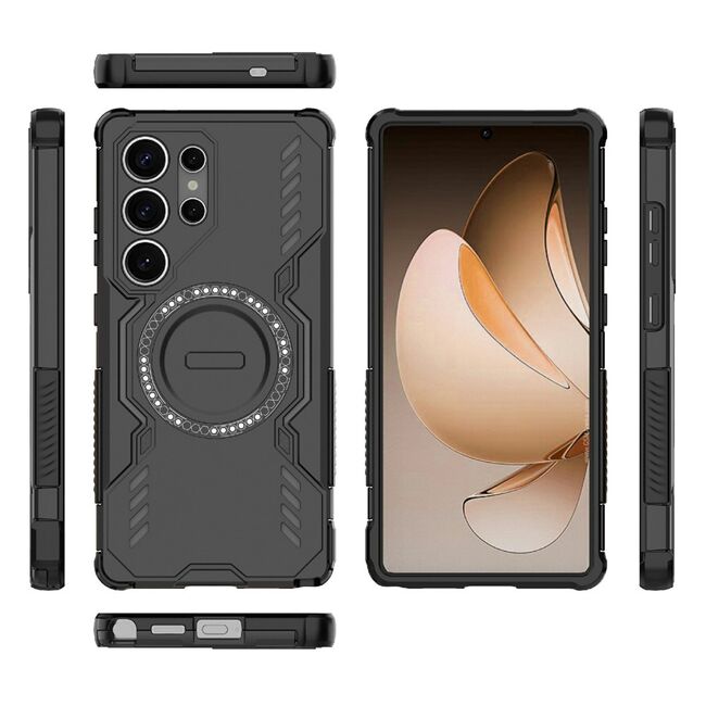 Husa pentru  Samsung Galaxy S25 Ultra TitanGuard MagGrip Ultra-Rezistenta cu Protectie Camera, Colturi Ranforsate si Compatibilitate MagSafe - Negru