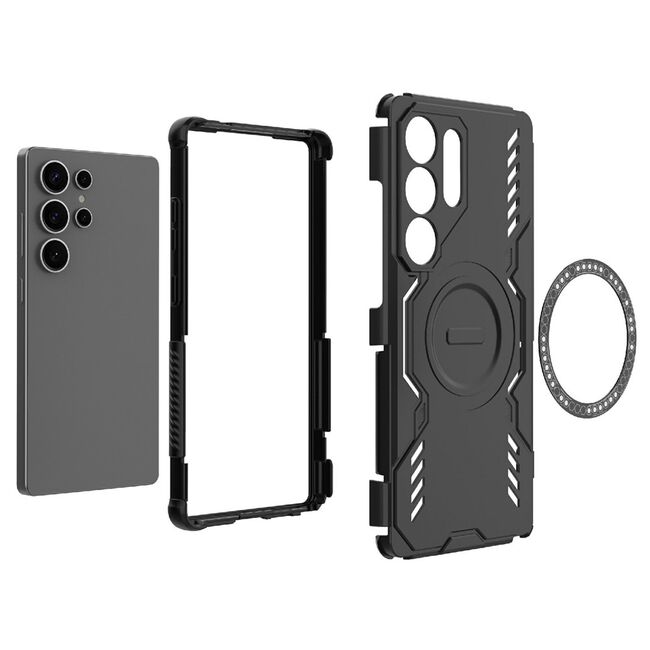 Husa pentru  Samsung Galaxy S25 Ultra TitanGuard MagGrip Ultra-Rezistenta cu Protectie Camera, Colturi Ranforsate si Compatibilitate MagSafe - Negru
