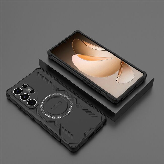 Husa pentru  Samsung Galaxy S25 Ultra TitanGuard MagGrip Ultra-Rezistenta cu Protectie Camera, Colturi Ranforsate si Compatibilitate MagSafe - Negru