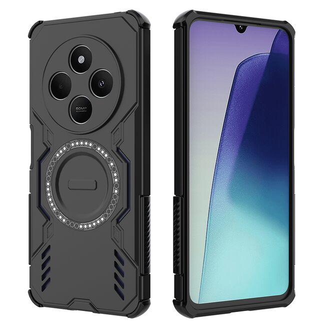Husa pentru  Xiaomi Redmi 14C TitanGuard MagGrip Ultra-Rezistenta cu Protectie Camera, Colturi Ranforsate si Compatibilitate MagSafe - Negru
