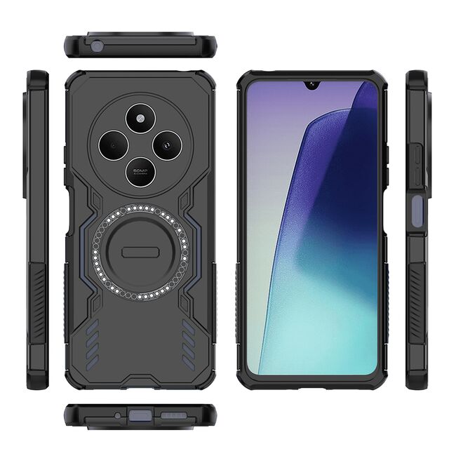 Husa pentru  Xiaomi Redmi 14C TitanGuard MagGrip Ultra-Rezistenta cu Protectie Camera, Colturi Ranforsate si Compatibilitate MagSafe - Negru
