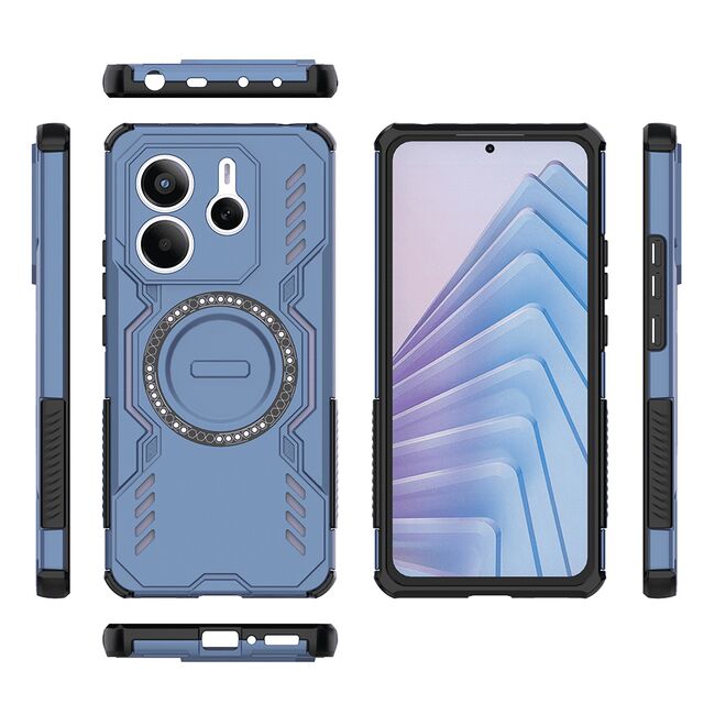 Husa pentru  Xiaomi Redmi Note 14 5G TitanGuard MagGrip Ultra-Rezistenta cu Protectie Camera, Colturi Ranforsate si Compatibilitate MagSafe - Albastru