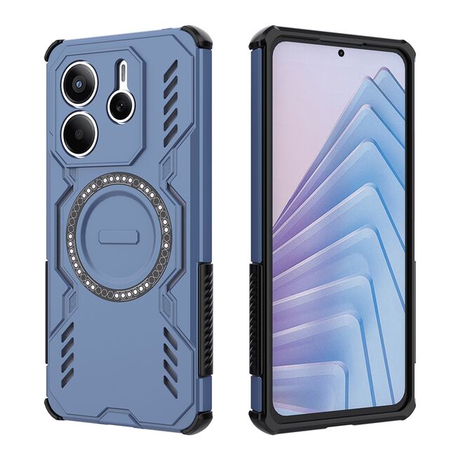 Husa pentru  Xiaomi Redmi Note 14 5G TitanGuard MagGrip Ultra-Rezistenta cu Protectie Camera, Colturi Ranforsate si Compatibilitate MagSafe - Albastru
