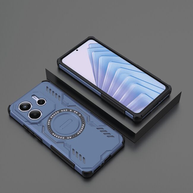 Husa pentru  Xiaomi Redmi Note 14 5G TitanGuard MagGrip Ultra-Rezistenta cu Protectie Camera, Colturi Ranforsate si Compatibilitate MagSafe - Albastru