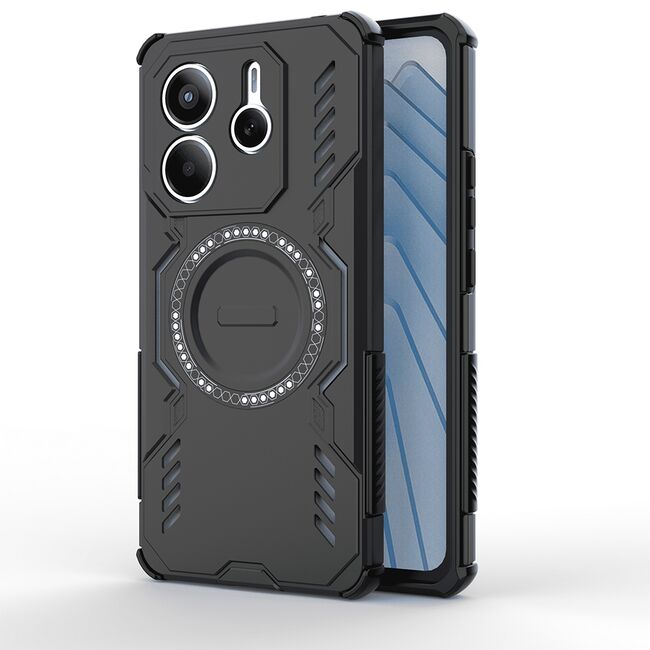 Husa pentru  Xiaomi Redmi Note 14 5G TitanGuard MagGrip Ultra-Rezistenta cu Protectie Camera, Colturi Ranforsate si Compatibilitate MagSafe - Negru