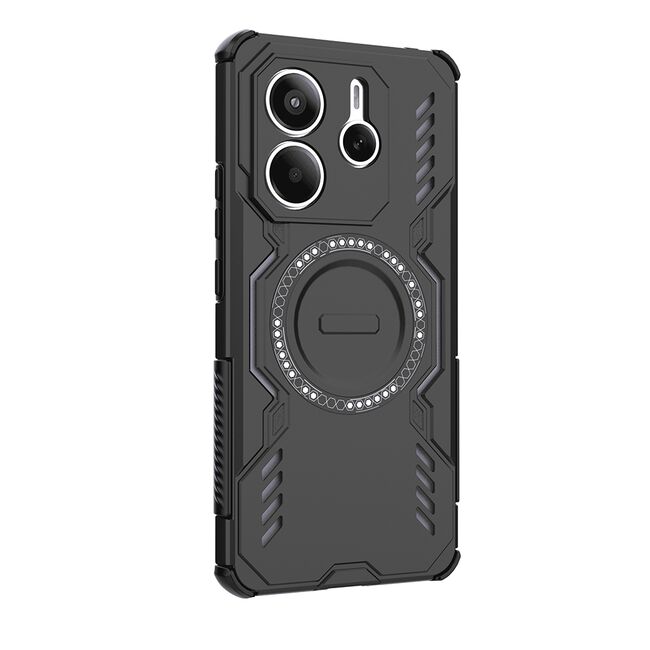 Husa pentru  Xiaomi Redmi Note 14 5G TitanGuard MagGrip Ultra-Rezistenta cu Protectie Camera, Colturi Ranforsate si Compatibilitate MagSafe - Negru