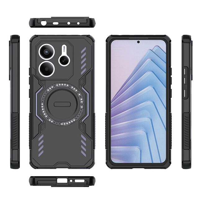 Husa pentru  Xiaomi Redmi Note 14 5G TitanGuard MagGrip Ultra-Rezistenta cu Protectie Camera, Colturi Ranforsate si Compatibilitate MagSafe - Negru
