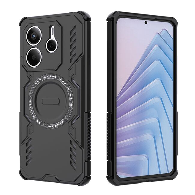 Husa pentru  Xiaomi Redmi Note 14 5G TitanGuard MagGrip Ultra-Rezistenta cu Protectie Camera, Colturi Ranforsate si Compatibilitate MagSafe - Negru
