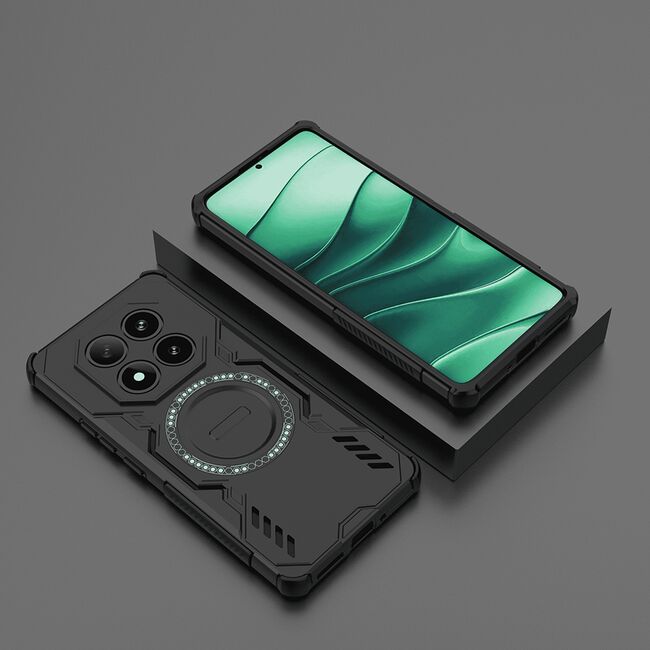 Husa pentru  Xiaomi Redmi Note 14 Pro 4G TitanGuard MagGrip Ultra-Rezistenta cu Protectie Camera, Colturi Ranforsate si Compatibilitate MagSafe - Negru