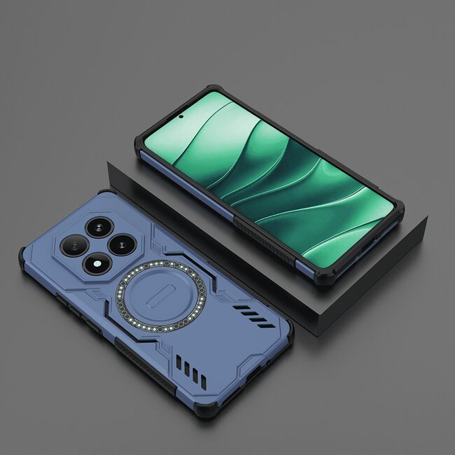 Husa pentru  Xiaomi Redmi Note 14 Pro 5G TitanGuard MagGrip Ultra-Rezistenta cu Protectie Camera, Colturi Ranforsate si Compatibilitate MagSafe - Albastru