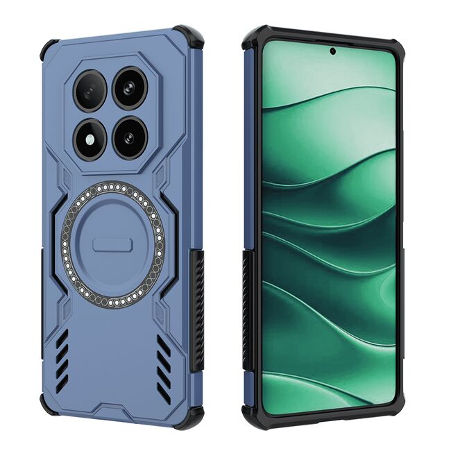 Husa pentru  Xiaomi Redmi Note 14 Pro 5G TitanGuard MagGrip Ultra-Rezistenta cu Protectie Camera, Colturi Ranforsate si Compatibilitate MagSafe - Albastru