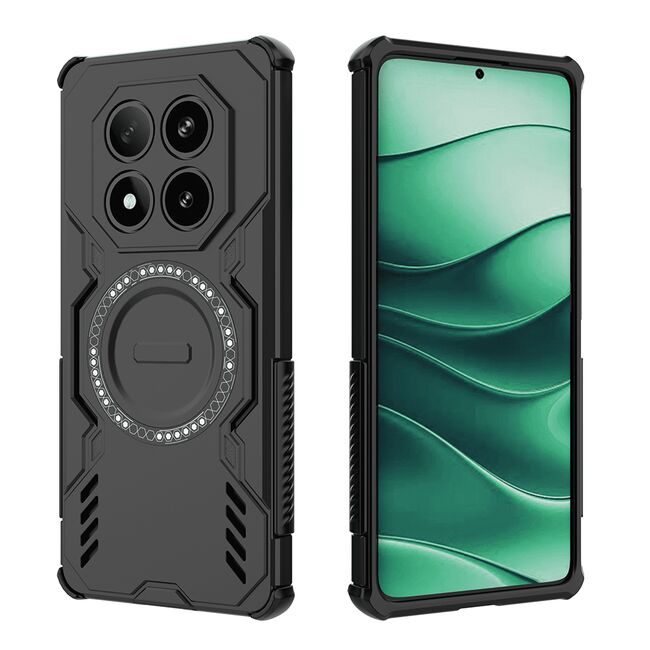 Husa pentru  Xiaomi Redmi Note 14 Pro 5G TitanGuard MagGrip Ultra-Rezistenta cu Protectie Camera, Colturi Ranforsate si Compatibilitate MagSafe - Negru