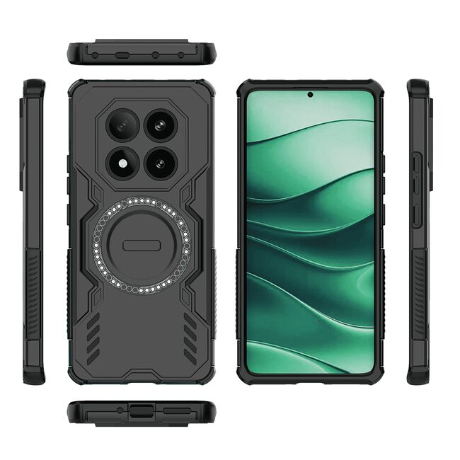 Husa pentru  Xiaomi Redmi Note 14 Pro 5G TitanGuard MagGrip Ultra-Rezistenta cu Protectie Camera, Colturi Ranforsate si Compatibilitate MagSafe - Negru