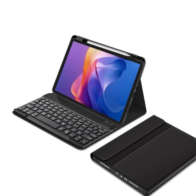 Husa pentru Xiaomi Redmi Pad 2 11 inch 2025 cu tastatura iluminata wireless detasabila RGB 7 lights, Bluetooth, USB Type-C, functie stand si slot stylus, negru