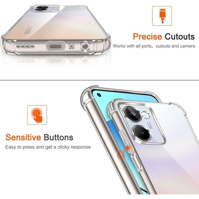 Husa pentru  Realme P3 Slim Anti-Shock 1.5mm reinforced 4 corners, Transparent