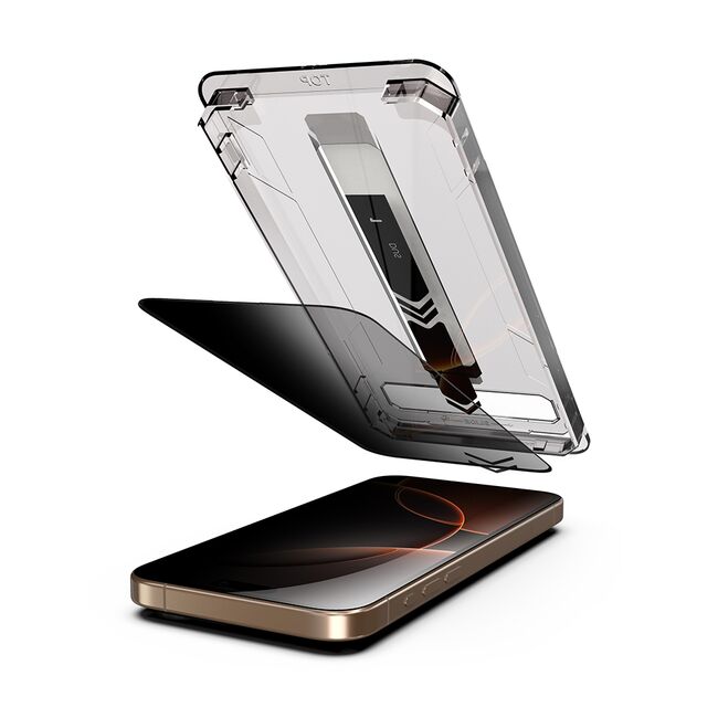 Set 2 x Folie sticla Premium pentru  iPhone 13 Pro Max VisionGuard Luxe Privacy cu Aplicare Instanta Easy Install+, Funcție Anti-Spionaj, Claritate HD și Tehnologie Anti-Praf
