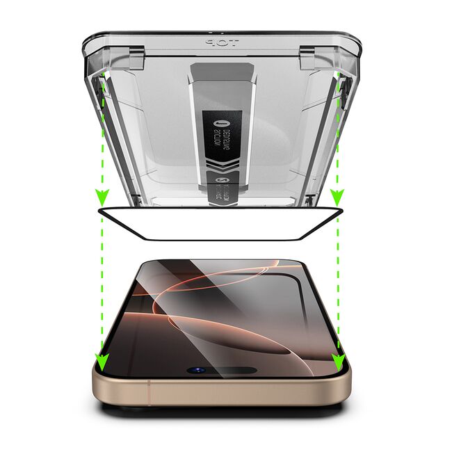 Set 2 x Folie sticla Premium pentru  iPhone 14 Pro Max ClearShield Ultra HD, Aplicare Usoara Easy Install+, Claritate Cristalina, Anti-soc & Anti-Zgarieturi - margini negre