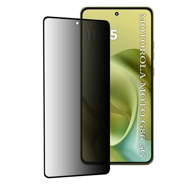 Folie sticla pentru  Motorola Moto G86 111D Privacy Full Glue, negru