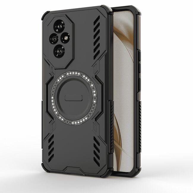 Husa pentru  Honor 200 TitanGuard MagGrip Ultra-Rezistenta cu Protectie Camera, Colturi Ranforsate si Compatibilitate MagSafe - Negru